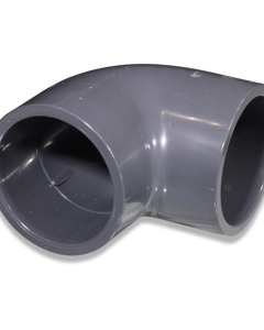 Elbow 90deg PVC 90mm 2x stick-on sleeve PN16